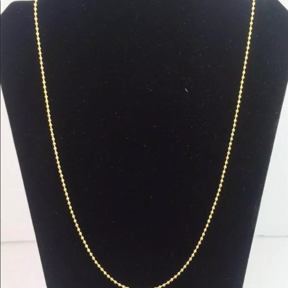 NEW 14K Yellow Gold Stainless Ball Chain Necklace (QUANTITY 2) - Picture 3 of 5